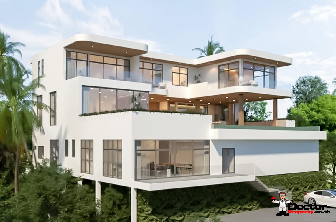 New Luxury 4 Bedroom Stunning Sea View in Bophut, Koh Samui – For Sale